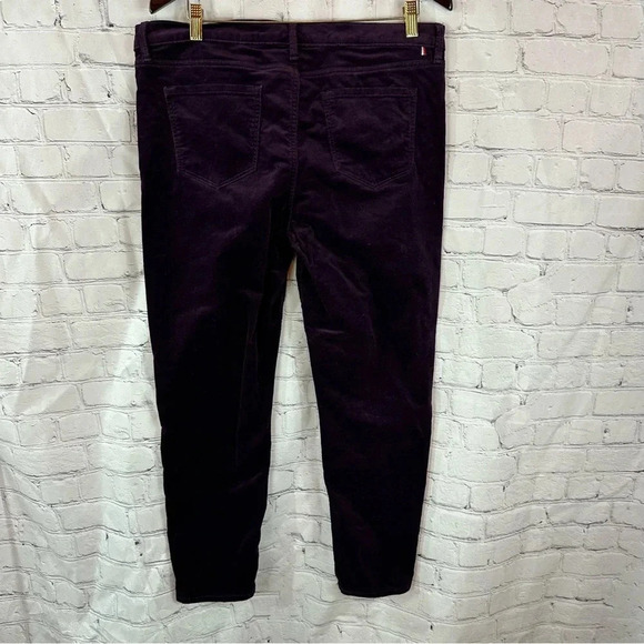 tommy hilfiger dark purple plum corduroy greenwich skinny pants sz 14 - Picture 2 of 9